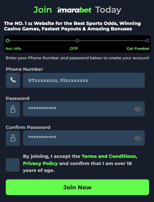 Signup form